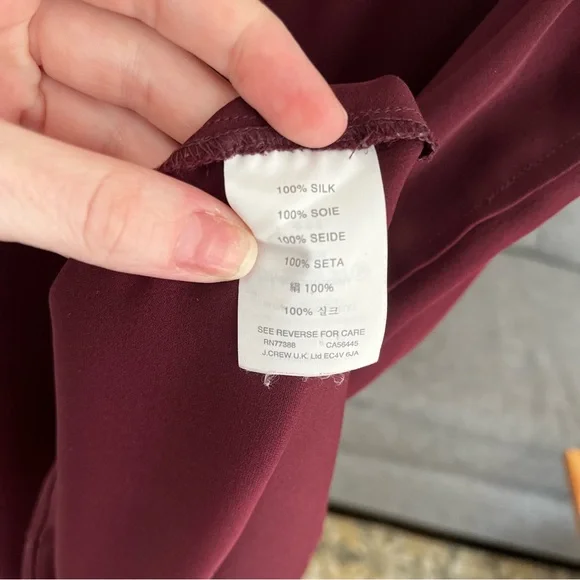 J. Crew 100% Silk Sleeveless Burgundy Top - Picture 3 of 5